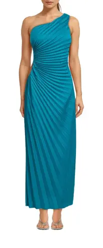 Delfi Collective Solie Gown Dress in Teal Blue Size L