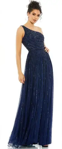 Mac Duggal EMBELLISHED ONE SHOULDER A-LINE GOWN NWOT size 12 blue (5220)