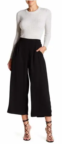 Elodie Front Pleat Cropped Wide Leg Pants