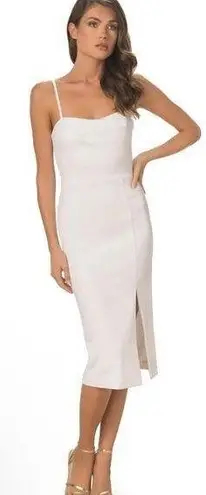 Dress the Population NWT Alana Front Slit Body-Con Dress in White Size Large