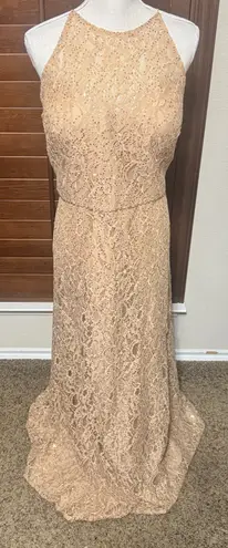 Anny Lee Beige Lace Gown Dress Sequins Formal Plus 3XL mother of bride groom