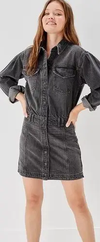 American Eagle  Denim Long-Sleeve Dress Grey