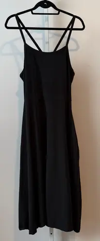 Pact Organic Cotton Midi Dress Black Sleeveless Strappy XL