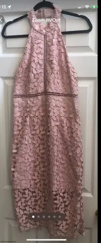 Bardot Pink Ruched Embellished Midi Dress