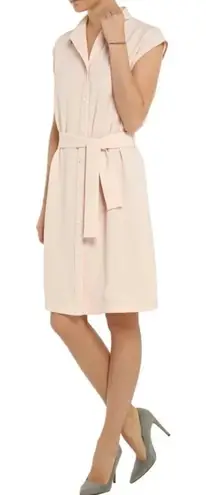 Iris & Ink Rosalie Crepe Shirt Dress in Pink Size 2