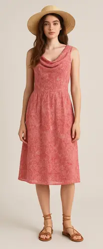 Coldwater Creek Vintage Y2K Silk Floral Midi Dress Women’s 14 Boho Cottagecore