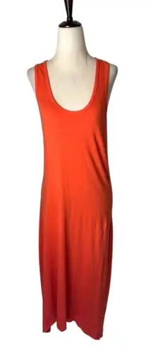 Sundry Dress Women Large Orange Sleeveless Racerback Hi Low Hem Maxi Athleisure