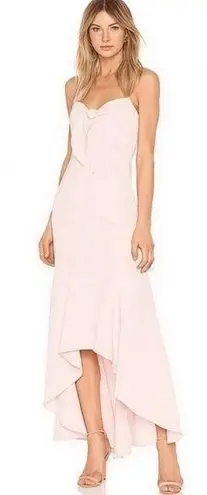 Likely Calhoun Dress Women’s Size 0 Pink Asymmetrical Midi Gown Knotted Bust