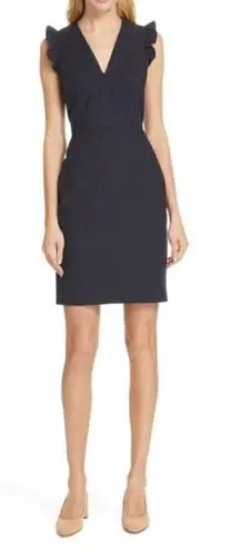 Tailored By Rebecca Taylor Stretch Modern V Neck Size 12 Blue