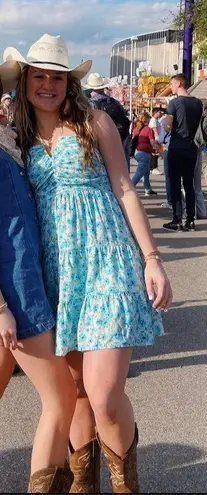 Floral Blue Mini Dress