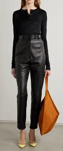 KHAITE Janelle Jersey Long Sleeve Bodysuit Top Black Size Large New with Tags