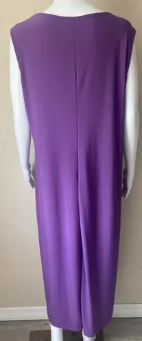 Blair | Purple Pleated Sleeveless Long Maxi Dress | Large