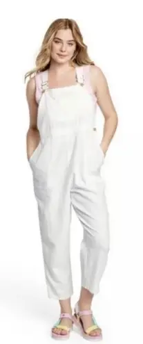 Stoney Clover Lane x Target Linen Blend Overalls Women's M White Pockets - Image 1