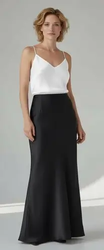 JS Collections Black Satin Long Skirt Size 14 Formal Maxi Evening