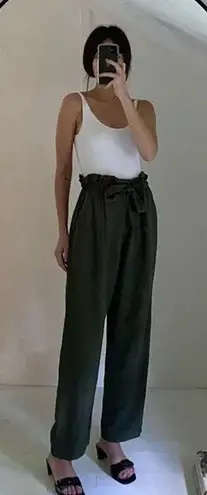 Emerson Fry Paris Paperbag Pant in Army Linen Size L Retail $248