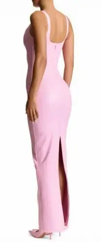Naked Wardrobe NWT Pink Faux Leather Maxi Tank Dress Size Medium Fitted Bodycon