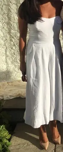 Greylin White Sweetheart Neckline Cropped Keyhole Cutout Midi Dress Size XS