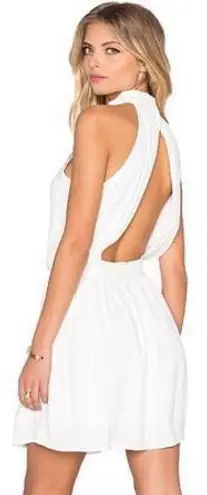 White halter neck dress