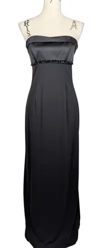Y2K Morgan & Co. by Linda Bernell Strapless Beaded Formal Dress Black Size 7/8