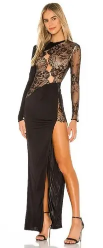 Michael Costello X REVOLVE Hillary Gown Sheer Maxi Lace Satin NWT
