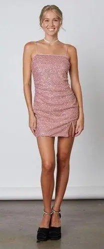 Cotton Candy LA NEW  Pink Sequin Straight Mini Dress Size Small