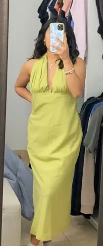 Revolve Satin Green Dress