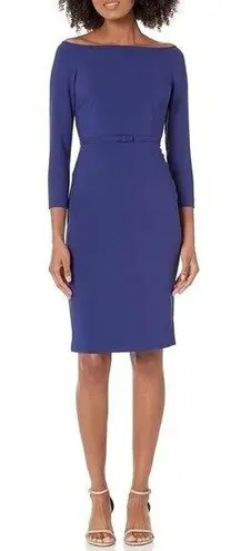 Likely Duchess Dress Royal Blue OTS Off The Shoulder Bodycon Midi Women’s Size 6