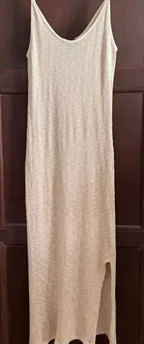 Majorelle | Cream / Natural Cotton Blend Knit Scoop Neck Midi Sun Dress | Small