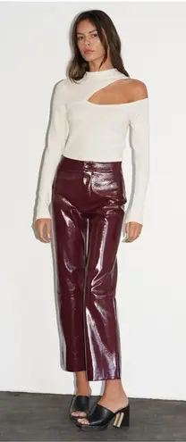 LNA NWT Crinkle Patent Pant in Wine Size L