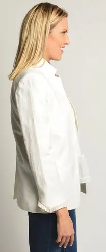 Zadig & Voltaire Volly Frange Ivory Open Front Blazer Jacket Size 36