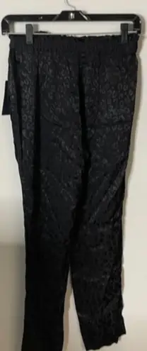 Rachel Roy Rachel Women’s Black Leopard Print Drawstring Pants Silky XS NEW NWT