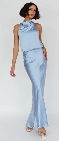 Here Comes the Sun NWT Blue maxi sparkle tie back dress size M AU 10