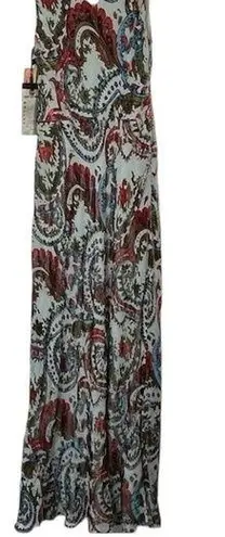 2OH Two Old Hippies Jean Marie Velour Paisley Print Maxi Dress Sz S Blue Red Boh