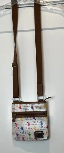 U.S. Polo Assn. Multicolor Crossbody Bag. White