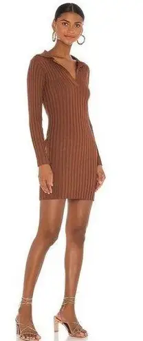 Tularosa  Valen Mini Dress Ribbed Chocolate