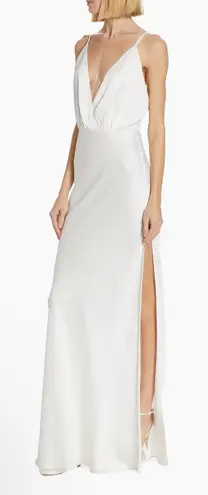 Ramy Brook NWT Vick V-Neck Satin Gown in Ivory Sz 6 $625