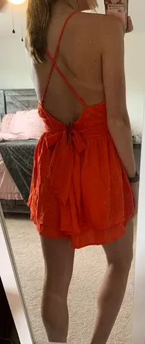 Miss Avenue Orange Romper Dress