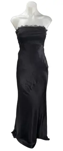 Meshki NEW Darcie Women's Black Strapless Satin Lace Maxi Bodycon Dress Size S