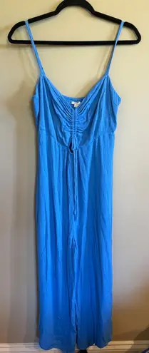 O'Neill  Blue Gauze Jumpsuit Spaghetti Strap Ruched Women's Medium - Image 1