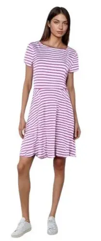 American Living Pink Striped Cotton Fit and Flare Dress MEDIUM