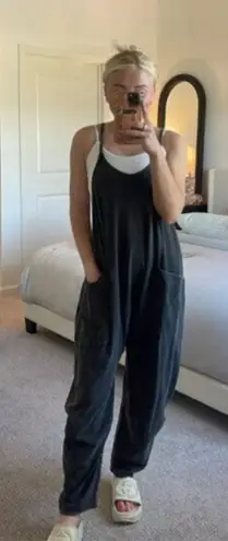 FREE PEOPLE Movement Hot Shot Onesie in Washed Black Size Small