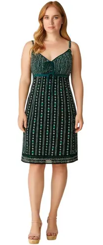 Esprit Y2K VTG. GRAPHIC PATTERN PRINT RIBBON TIE DRESS SIZE 8 MEDIUM