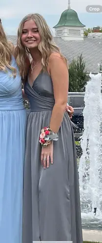 Showpo Silky Grey Prom Dress