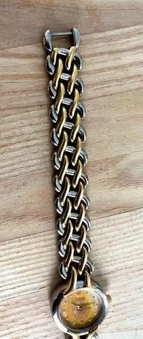 Bulova Caravelle by Ladies Watch Vintage Two-Tone Weave Bracelet Gold-Tone Dial