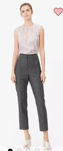Rebecca Taylor Womens 12 Tailored Trouser Pant Charcoal Gray Herringbone Pleated