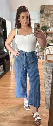 Seven7  wide leg striped jeans