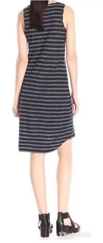 Vince  100% Linen Tank Dress in Navy Blue with White Stripes - Size L