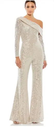 Mac Duggal NWT SEQUINED DROP SHOULDER LONG SLEEVE JUMPSUIT