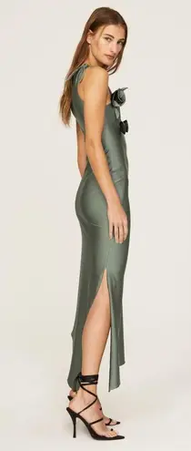 Coperni Asymmetric Flower Gown Green Size L