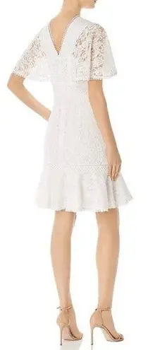 Eliza J NWT Fit & Flare Ivory White Lace Flutter Sleeve Short Dress Size 14 NEW